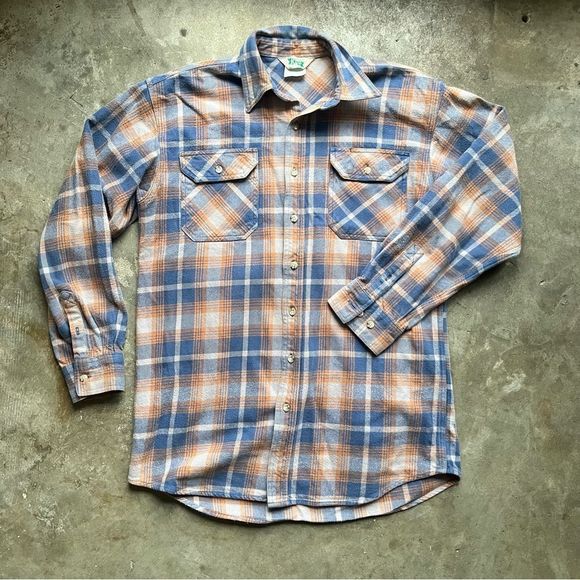 Vintage KEY Flannel size Large Shacket button down shirt - Picture 2 of 7